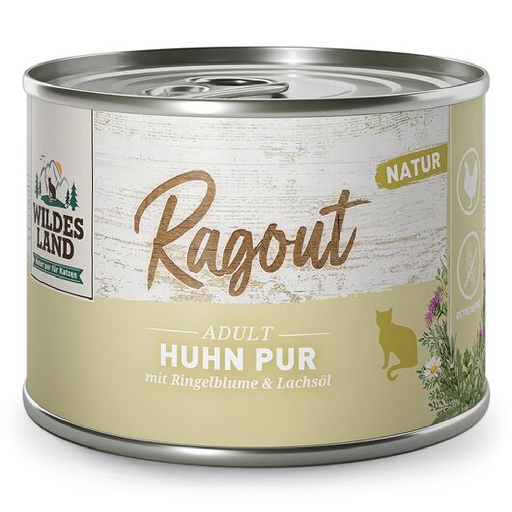 Wildes Land Ragout cu Pui Pur, Hrană Umedă Pisici, 65% Carne, 180g