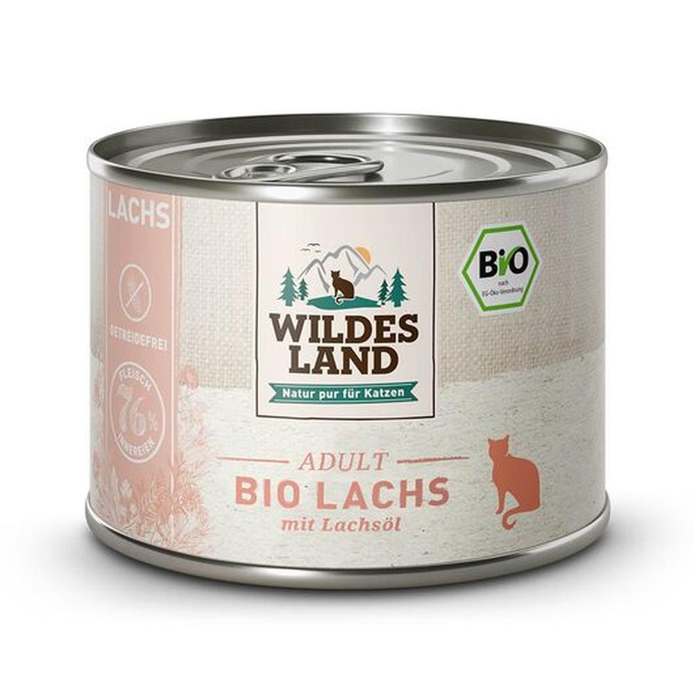 Wildes Land BIO Hrană Pisici | 76% Somon Monoproteină | Omega-3 Fără Cereale 200g
