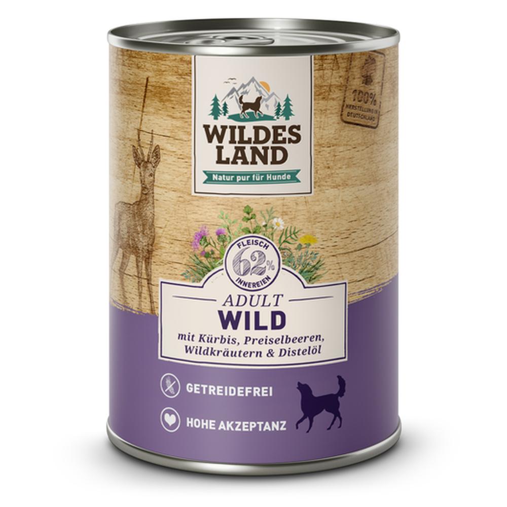 Wildes Land Hrană Umdă Câini Adult | Vânat (Monoproteină) | 62% Carne Fără Cereale 400 g