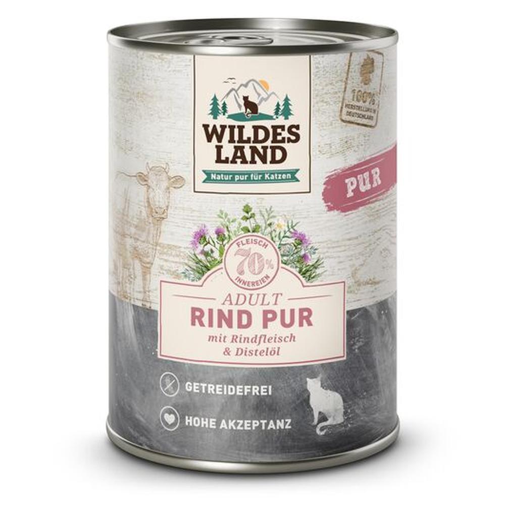 Wildes Land Hrană Umedă Pisici | Vită Pură Monoproteină | Fără Cereale & Taurină 400 g