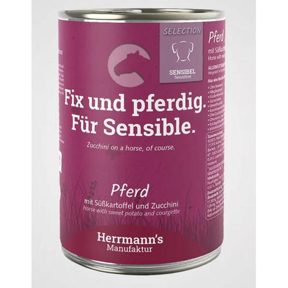 Hermann's Manufaktur Selection Sensibil hrana umeda pentru caini BIO cu cal 400 g