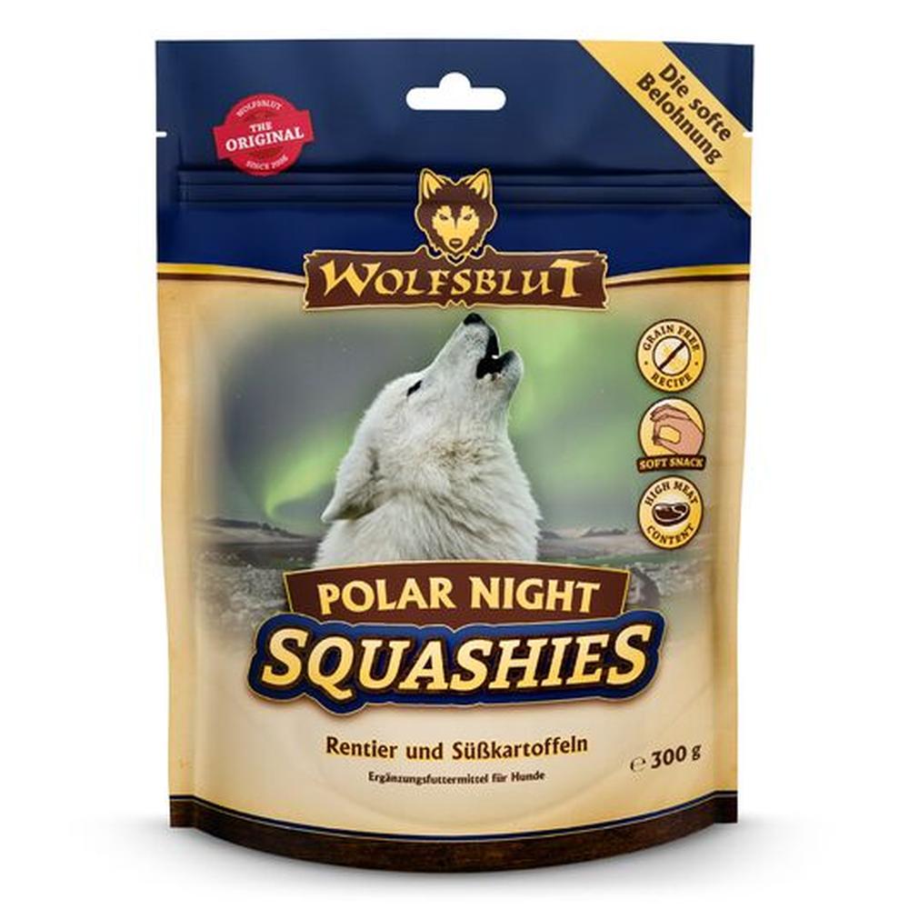 WOLFSBLUT Squashies Polar Night, Ren & Carne de Cal, Moale, Fără Cereale, 300g