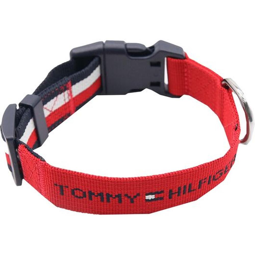 Tommy Hilfiger Zgardă Webbing XS/S, Desert Sky/Roșu, Ajustabilă, Talie Mică/Căței