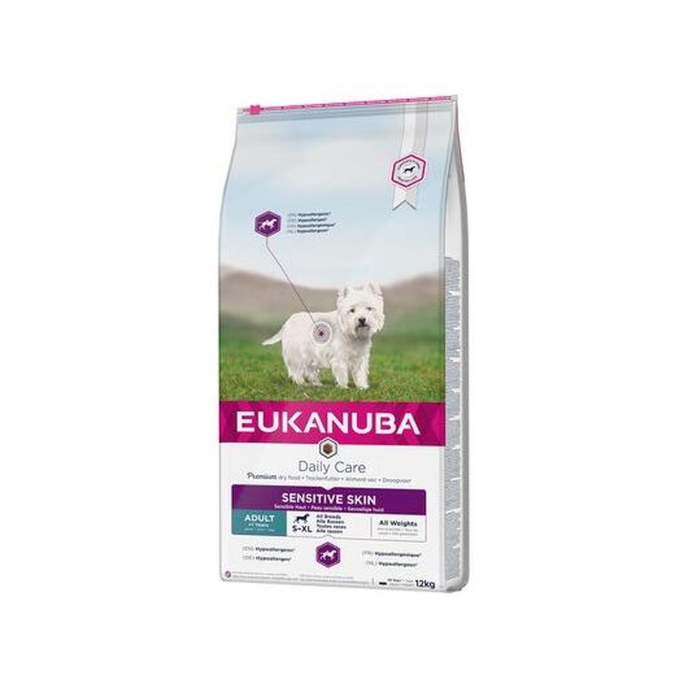 Eukanuba Adult Sensitive Skin – Hrană uscată pentru câini adulți, 12 kg