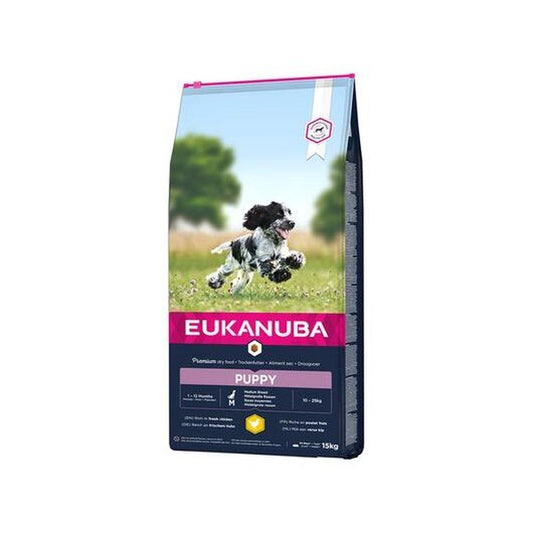 EUKANUBA Puppy Medium Breed Pui, DHA & Creștere Sănătoasă, 15 Kg