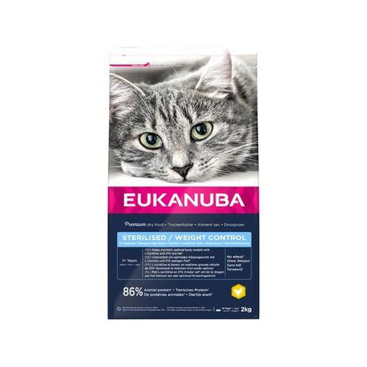 EUKANUBA Pisică Sterilizată/Light Pui, 86% Proteine & Urinar, 2 Kg