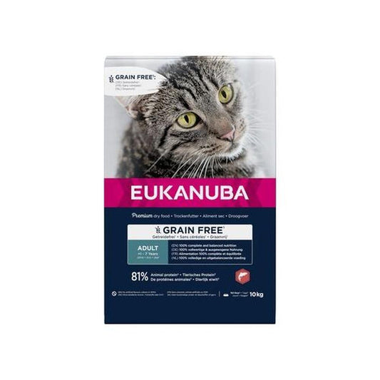 EUKANUBA Adult Grain Free Somon, 81% Proteine & Taurină, 10 Kg