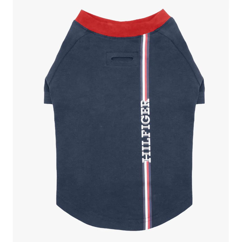 Tommy Hilfiger Tricou Câini/Pisici Stripe Logo XS, Bumbac, Talie Mică/Căței
