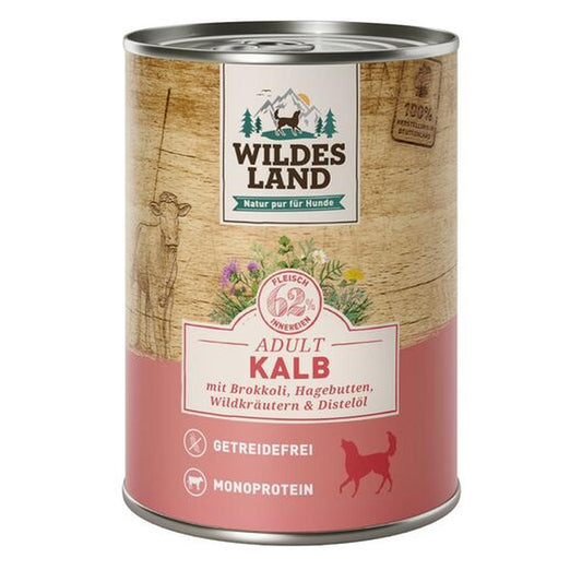 Wildes Land Hrană Umdă Câini Adult | Vițel (Monoproteină) 62% Carne | Fără Cereale