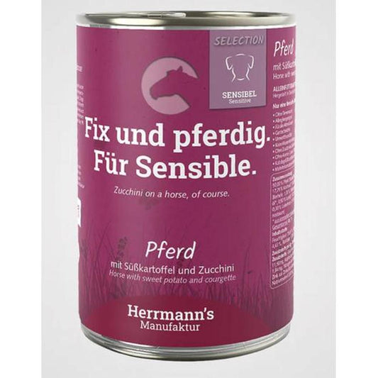 Hermann's Manufaktur Selection Sensibil hrana umeda pentru caini BIO cu cal 400 g