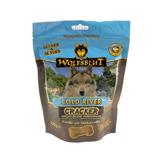 WOLFSBLUT Cracker Cold River, Păstrăv & Somon, Hipoalergenic, 225g