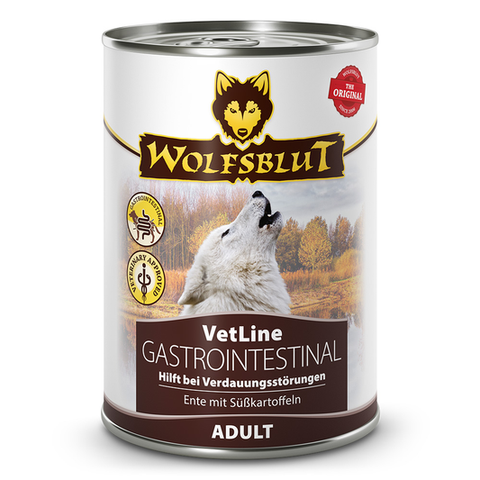 Wolfsblut VetLine Gastrointestinal 395 g – Hrană Umedă Dietetică Câini | Probleme Digestive | Pancreatită & Diaree