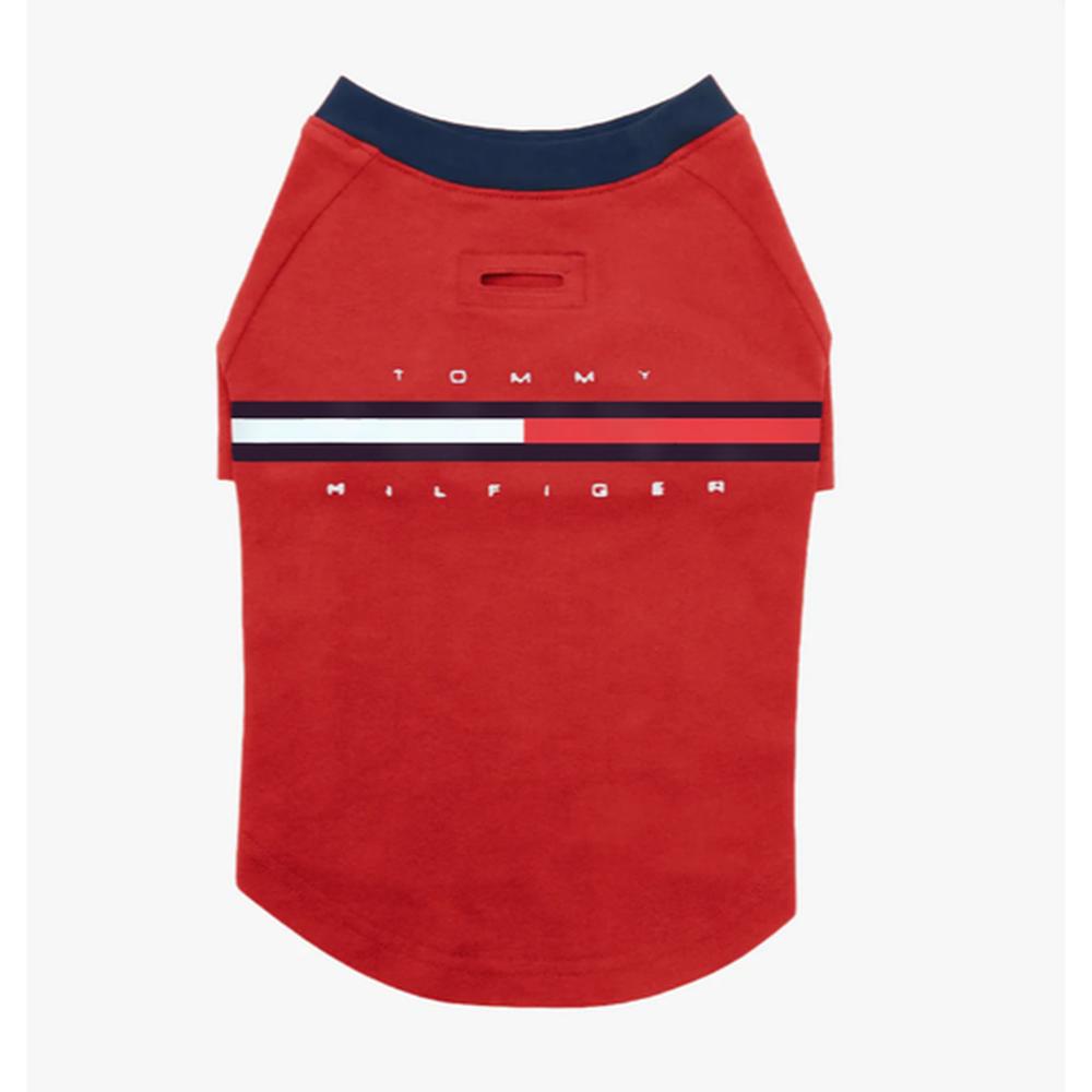 Tommy Hilfiger Tricou Câini/Pisici Classic Logo Roșu S, Bumbac, Talie Mică