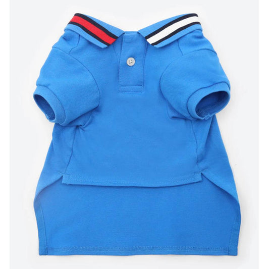 Tommy Hilfiger Polo Câini/Pisici Flag Shocking Blue S, Bumbac, Guler, Talie Mică