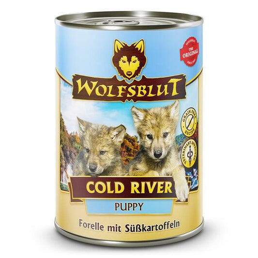 WOLFSBLUT Cold River PUPPY Hrană Umedă Păstrăv 66%, Omega 3, Fără Cereale, 395g