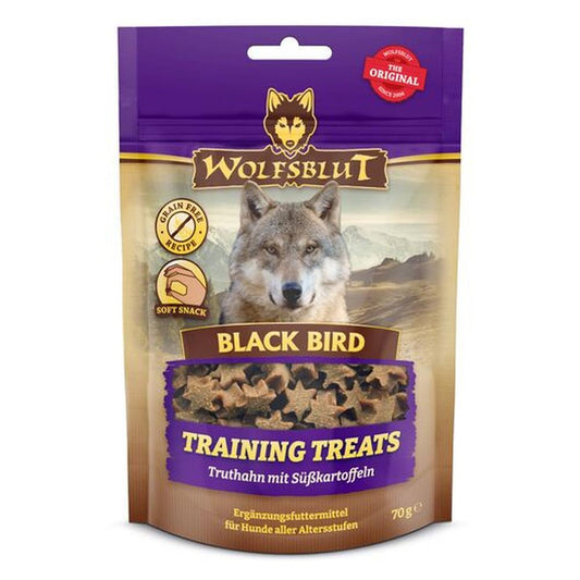 WOLFSBLUT Training Treats Black Bird, Curcan & Cartofi Dulci, Low Fat, 70g