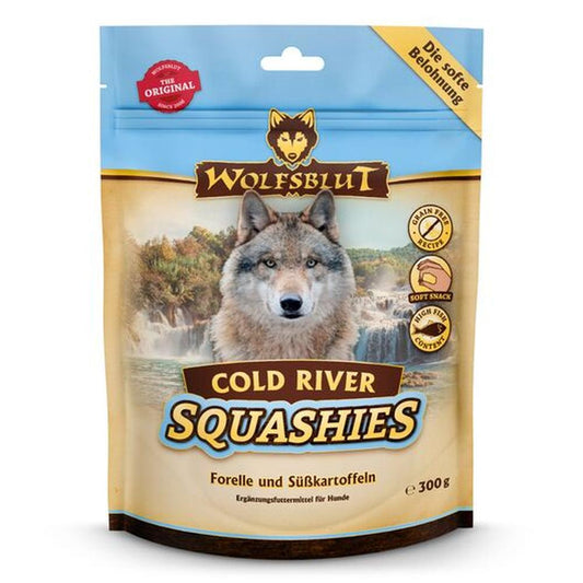 WOLFSBLUT Squashies Cold River, Păstrăv & Somon, 40% Pește, 300g