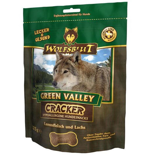 WOLFSBLUT Cracker Green Valley, Miel & Somon, 30% Proteine, 225g